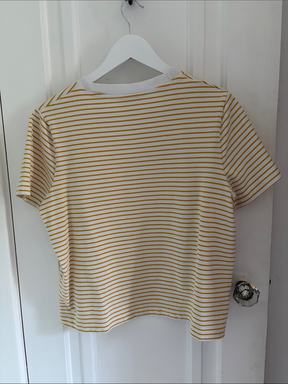COS • Yellow and White Heavyweight Cotton Tee (Size L) - Picture 5 of 8